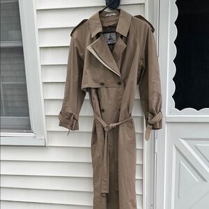 Misty Harbor Woman’s Long Tan Trench Coat